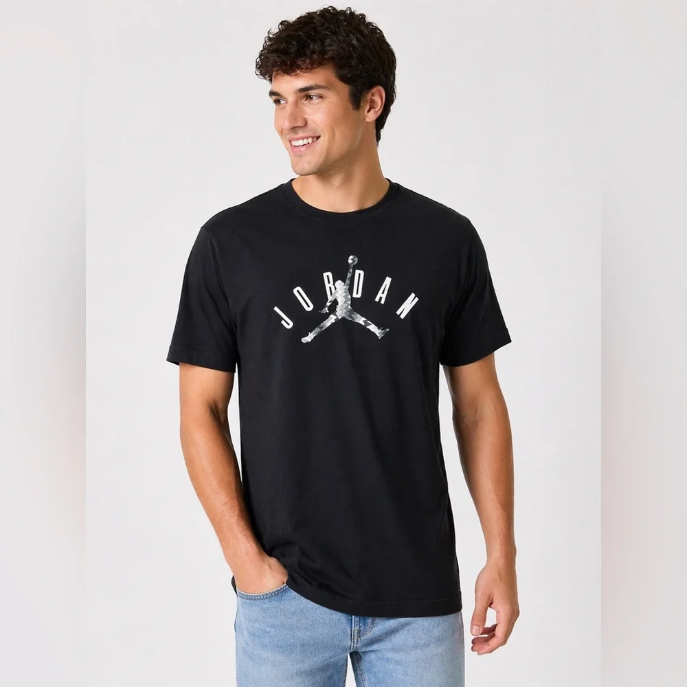 Nike Air Jordan T-Shirt Mens Large Black Jumpman Graphic Short Sleeve Tee